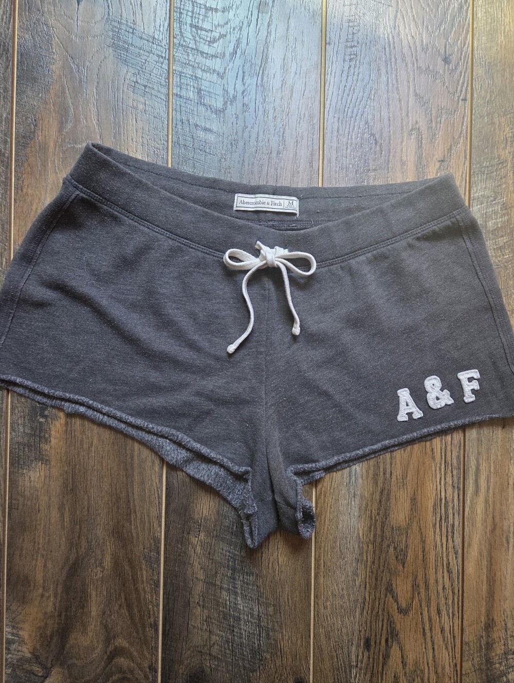 Abercrombie & Fitch Vintage Y2K Low Rise Lounge Shorts Grey M A&F Sweat Shorts